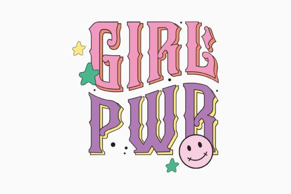 90’s Retro Girl PWR SVG Design for Creative Graphics