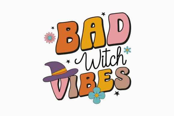 Bad Witch Vibes: A Retro Halloween Graphics Gem for Crafts