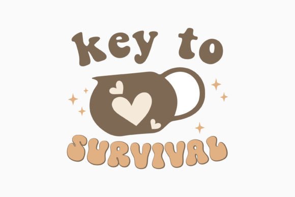 Key to Survival Retro Coffee SVG: A Crafts Graphics Gem