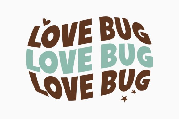 Love Bug: A Charming Retro Boho Graphics Asset for Crafts