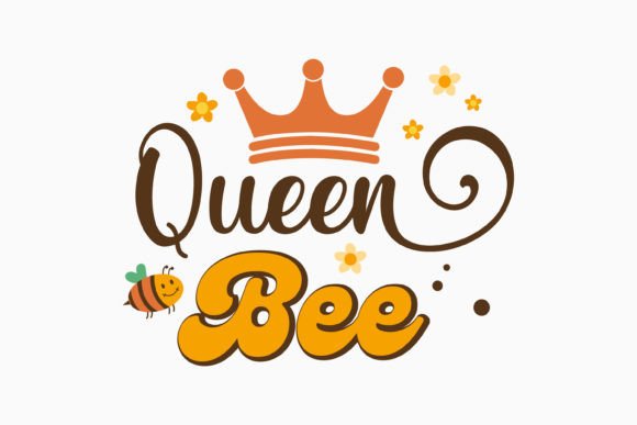Queen Bee Retro Bee Quotes Svg Design for Crafts & Graphics
