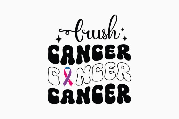Retro Crush Cancer Awareness SVG Design for Graphics and Crafts