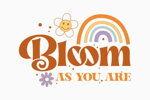 Retro Flower Bloom Quote SVG for Graphics and Crafts